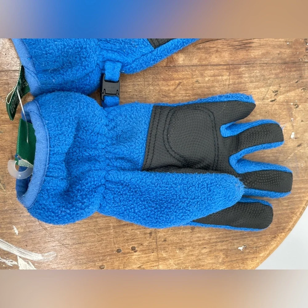 L.L. Bean Blue and Gray Kids' Fleece Gloves